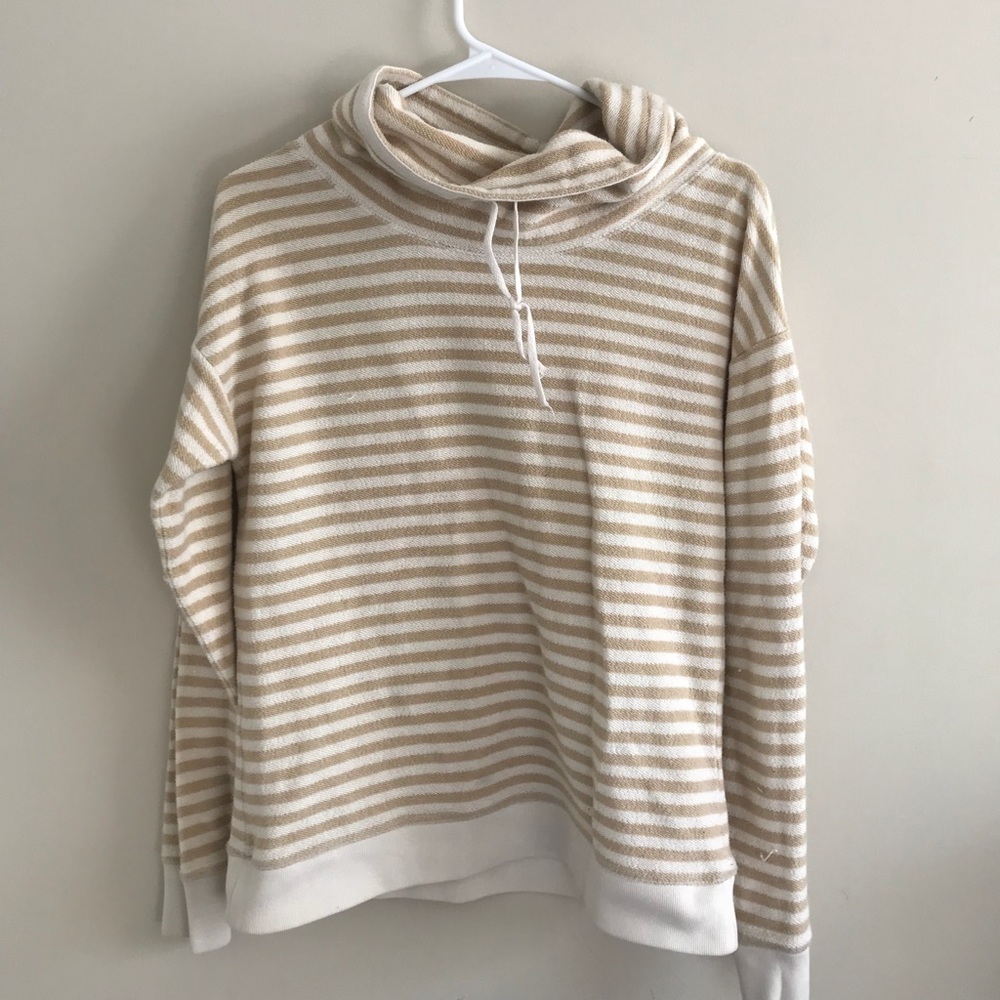 cream & white striped pullover